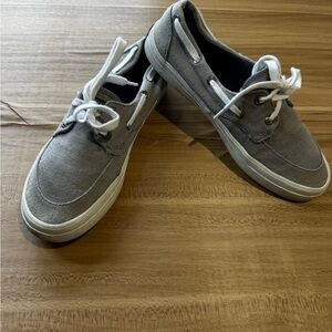 Sperry Gray Canvas Women's Boat Shoes